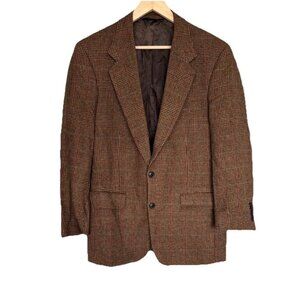 Burberrys Plaid Blazer Camel Hair Dark Academia Old Money Equestrian